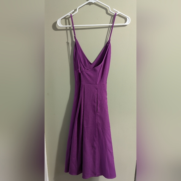 Elia Cher A-line V-neck Cross-back Size 6 Dress in Wine Color - Picture 2 of 6